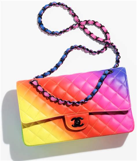 chanel handbag rainbkw|Chanel pink ref bag.